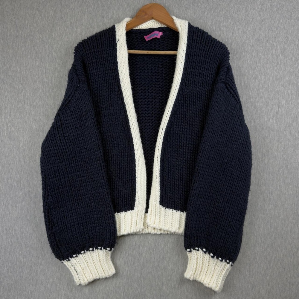 edikted y2k chunky knit cropped cardigan xs